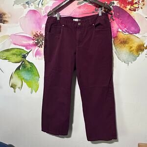Christopher & Banks Womens 16 Short Pants Flat Front Straight Leg Purple Classic